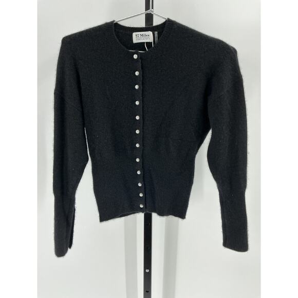 27 Miles Malibu 'Analia' Black Cashmere Cardigan Size XS - Picture 2 of 4